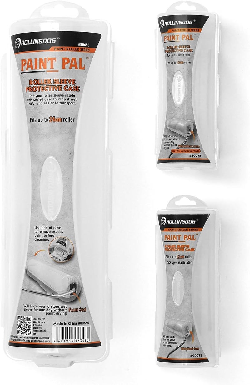 Rolling Dog Roller Sleeve Protective Case Set-Keeps Rollers Moist and Prevents Paint from Smudging (with one 9inch and Two 4inch) - Image 1